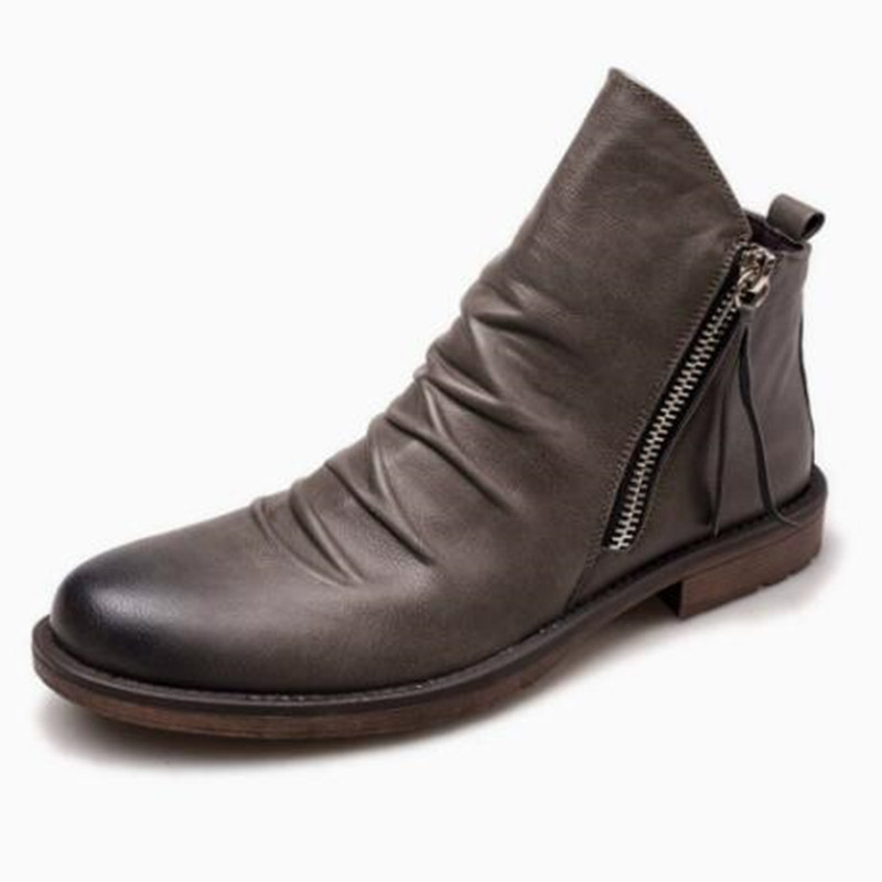 Men'S Shoes Zipper - Fashion Luxury Men's Leather Chelsea Boots