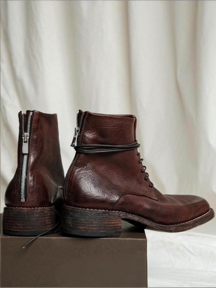 Retro Fashion Male Zipper Genu - Men'S Shoes Zipper avis et prix