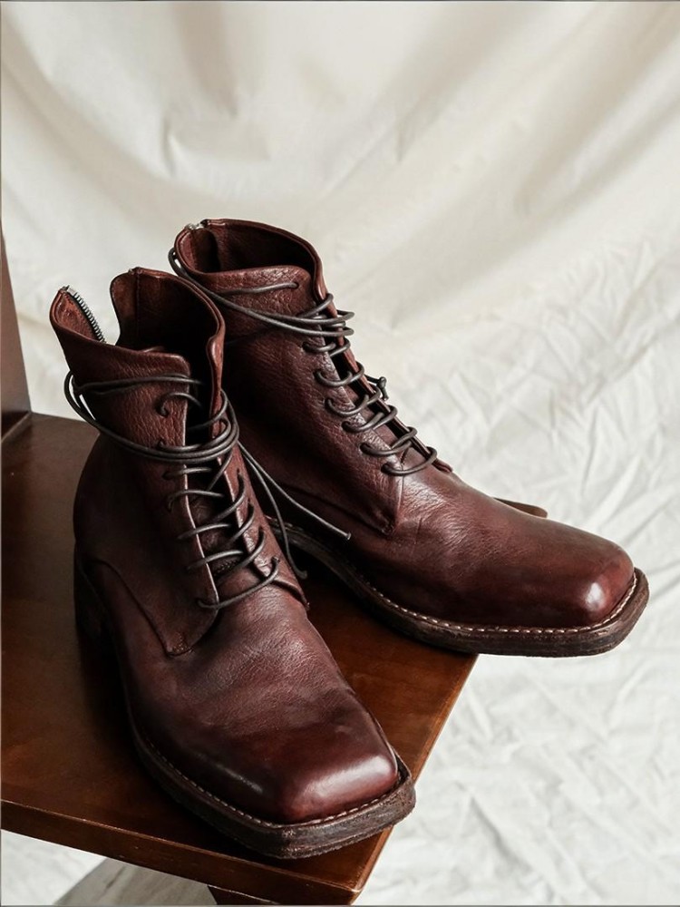 Retro Fashion Male Zipper Genu - Men'S Shoes Zipper avis et prix
