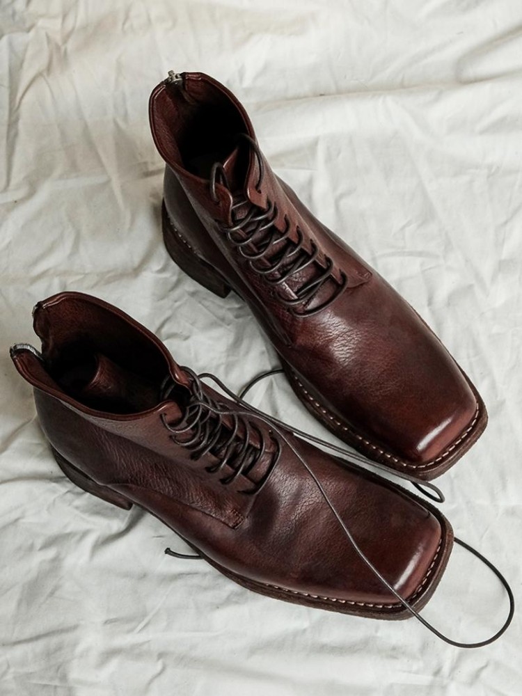 Retro Fashion Male Zipper Genu - Men'S Shoes Zipper avis et prix
