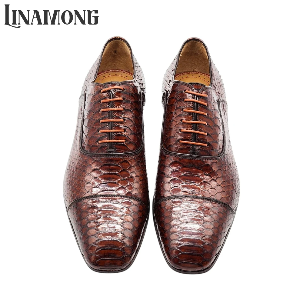 Brown Faux Python Leather Oxfo - Men'S Shoes Limited Edition avis et prix