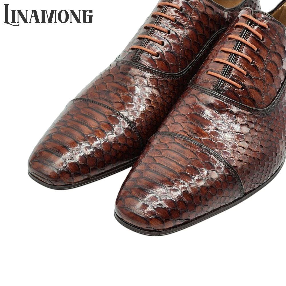 Brown Faux Python Leather Oxfo - Men'S Shoes Limited Edition avis et prix