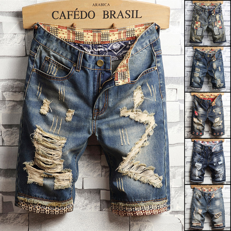 Ripped Hip-hop Denim Shorts Me - Men'S Shoes With Jeans avis et prix