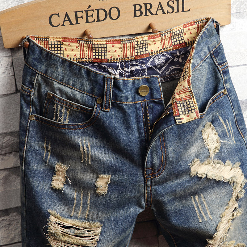 Ripped Hip-hop Denim Shorts Me - Men'S Shoes With Jeans avis et prix