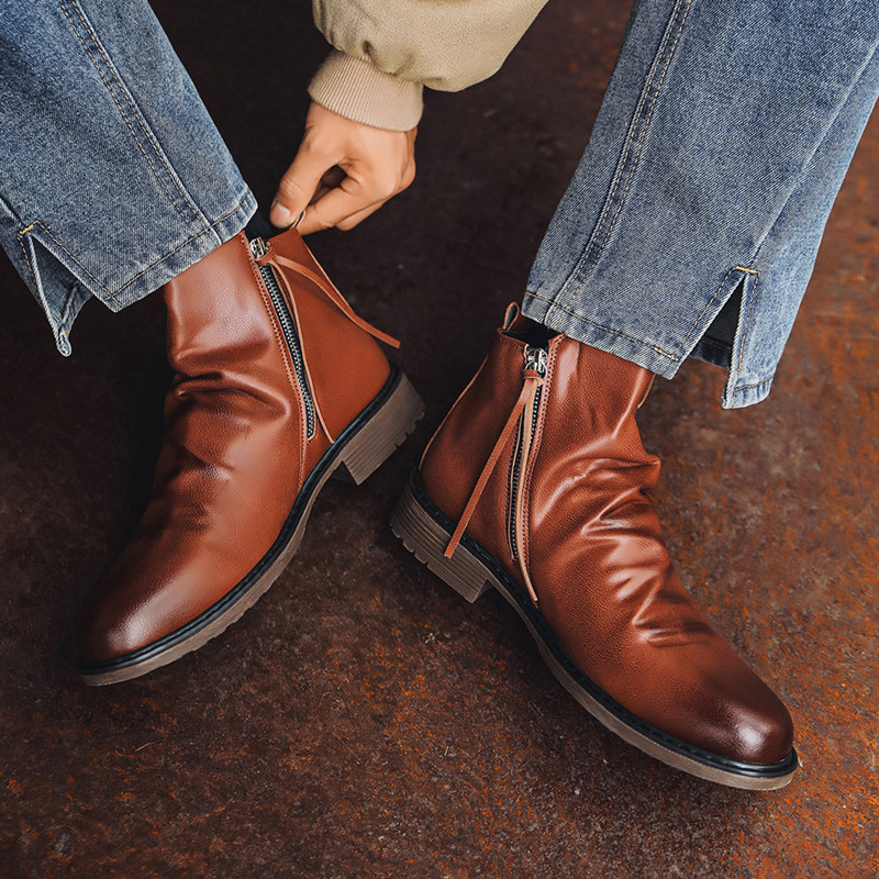 Fashion Luxury Men's Leather C - Men'S Shoes Zipper avis et prix
