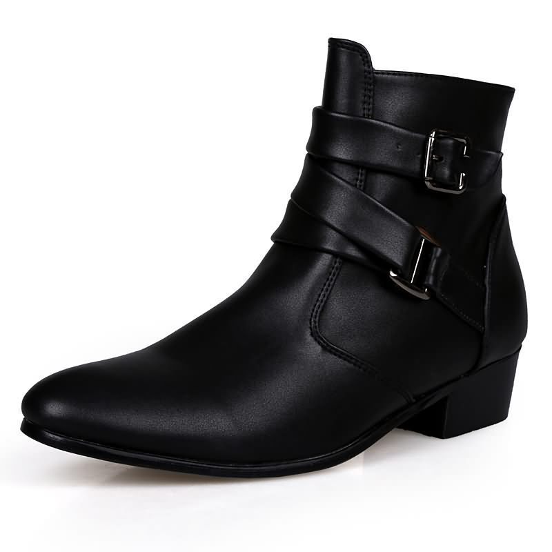 Luxury Men Boots Leather Chels - Men'S Shoes Zipper avis et prix