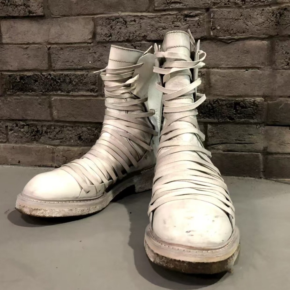 Multiple Cross Tied White Walk - Men'S Shoes Zipper avis et prix