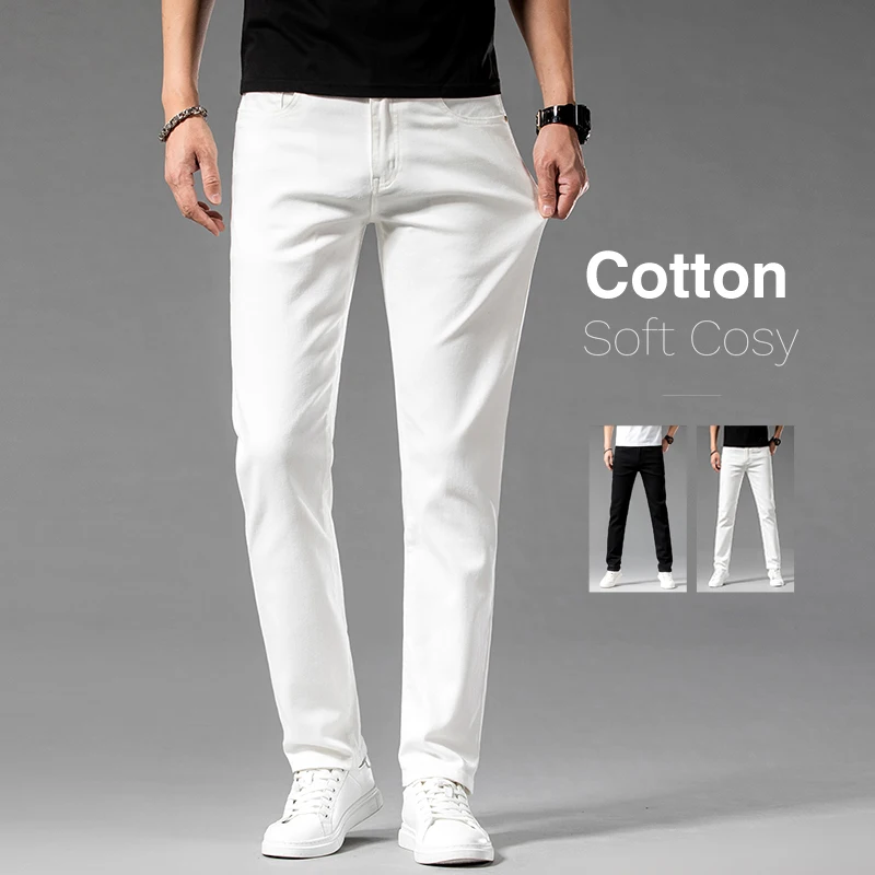White Summer Men's Slim Jeans  - Men'S Shoes With Jeans avis et prix