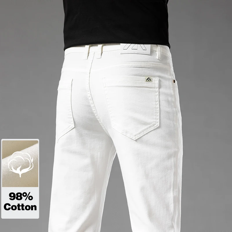White Summer Men's Slim Jeans  - Men'S Shoes With Jeans avis et prix