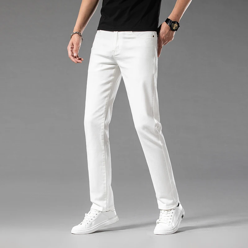 White Summer Men's Slim Jeans  - Men'S Shoes With Jeans avis et prix