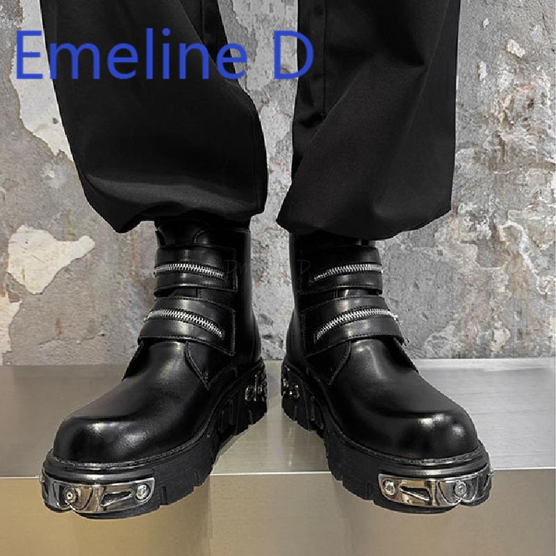 Dark Punk High Top Shoes Fashi - Men'S Shoes Zipper avis et prix