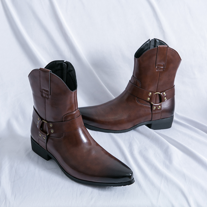 High Quality Leather Boots Men - Men'S Shoes Zipper avis et prix