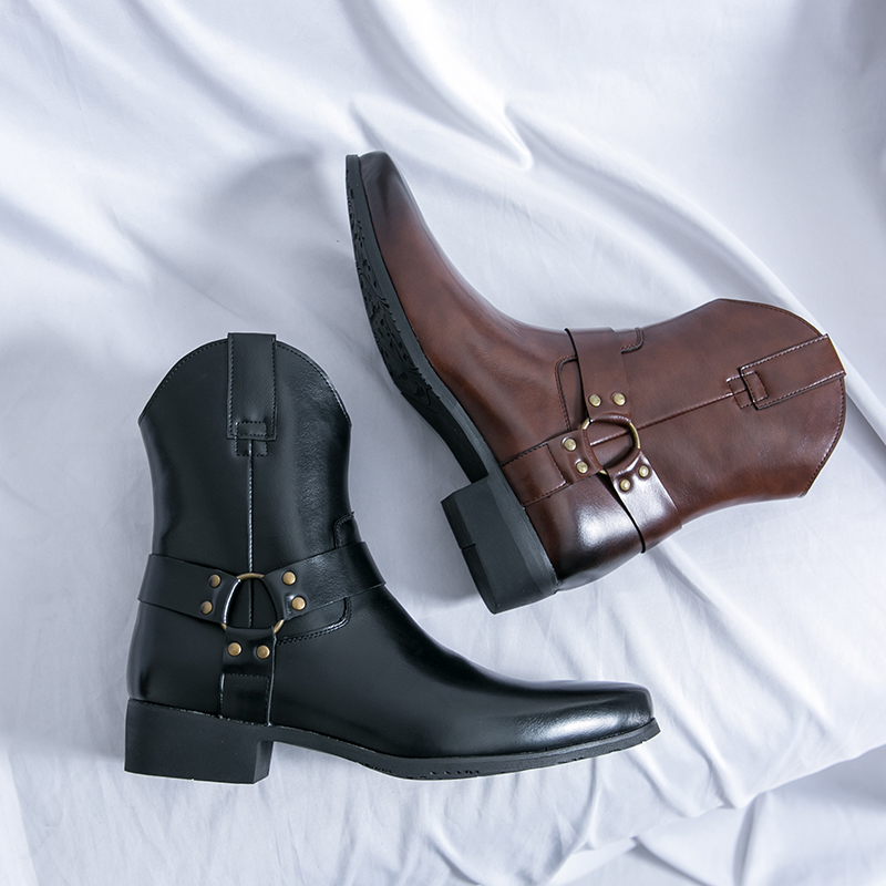 High Quality Leather Boots Men - Men'S Shoes Zipper avis et prix