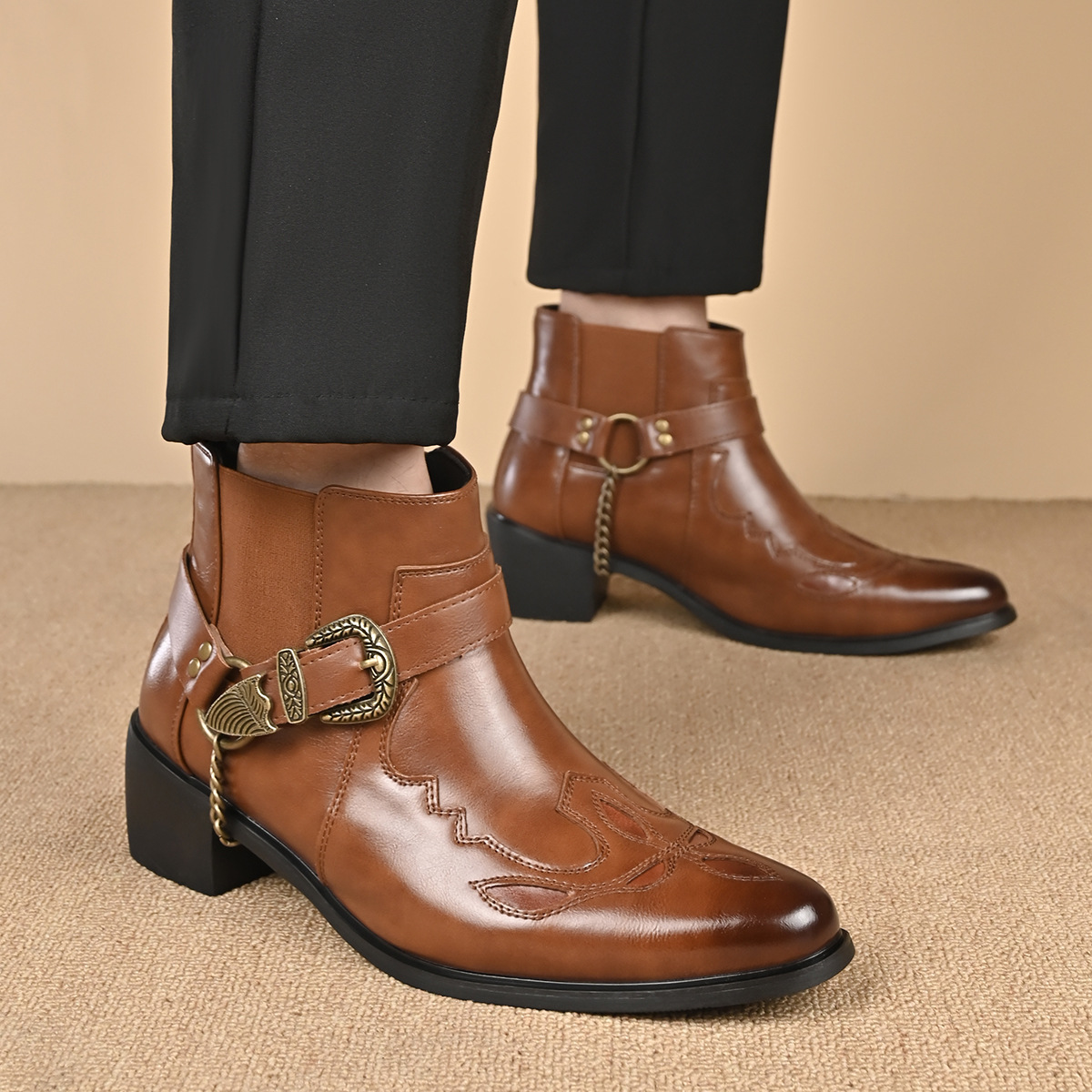 Fashion 2026 Men's Vintage Cow - Men'S Shoes Zipper avis et prix