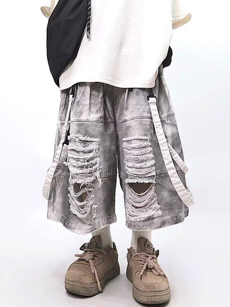 Retro Hip-hop Men's Ripped Jea - Men'S Shoes With Jeans avis et prix